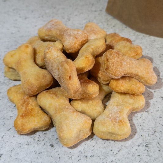 Hand-made cheesy dog biscuit treats (150g)